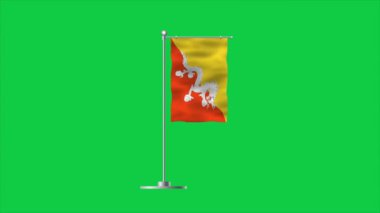 Bhutan 'ın yüksek detaylı bayrağı. Ulusal Butan bayrağı. Asya. 3B illüstrasyon.