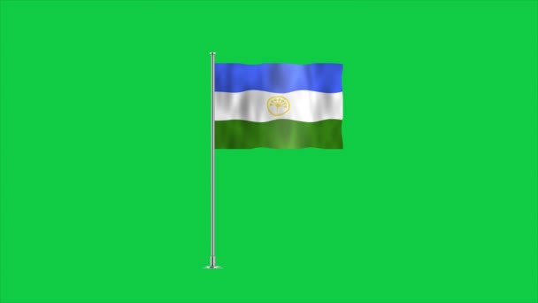 Высокий Детальный Флаг Башкортостана Государственный Флаг Башкортостана Иллюстрация — стоковое видео