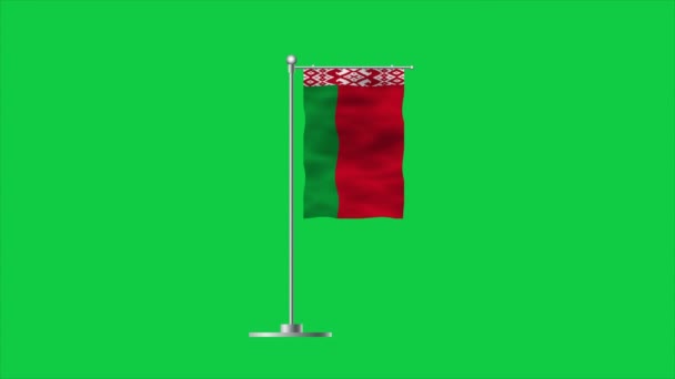 Velmi Podrobná Vlajka Běloruska Běloruská Národní Vlajka Evropa Ilustrace — Stock video