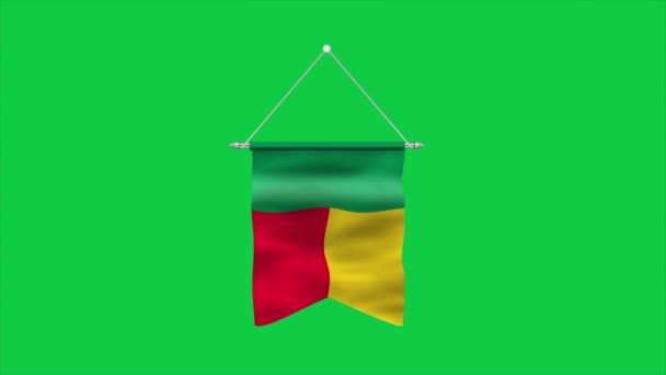 Wysoka Szczegółowa Flaga Beninu Narodowa Flaga Beninu Afrykę Ilustracja — Wideo stockowe
