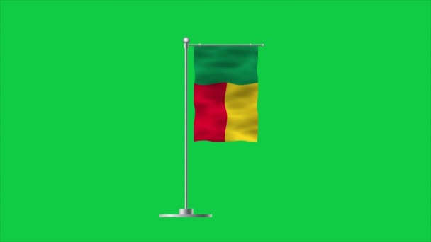 Haut Drapeau Détaillé Bénin Drapeau National Bénin Afrique Illustration — Video