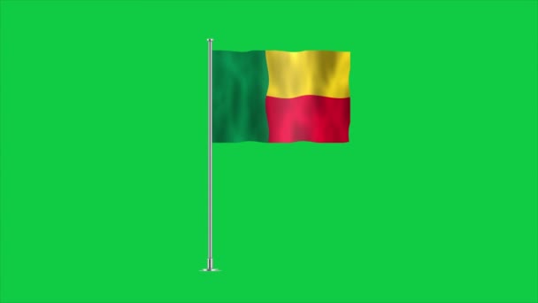 Hoge Gedetailleerde Vlag Van Benin Nationale Benin Vlag Afrika Illustratie — Stockvideo