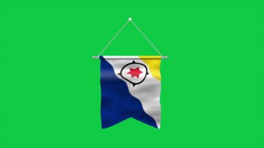 Bonaire 'nin yüksek detaylı bayrağı. Ulusal Bonaire bayrağı. Güney Amerika. 3B illüstrasyon.