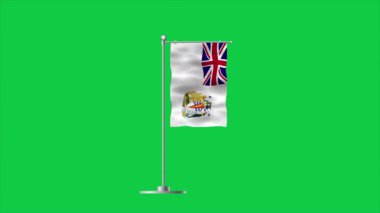İngiliz Antarktika Bölgesi 'nin yüksek detaylı bayrağı. Ulusal İngiliz Antarktika Bölgesi bayrağı. 3B illüstrasyon.