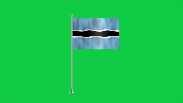 Botswana Részletes Zászlaja Nemzeti Botswanai Zászló Afrikában Illusztráció — Stock videók