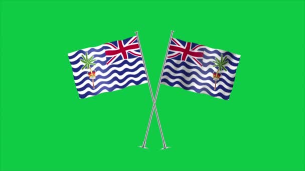 Alta Bandera Detallada Del Territorio Británico Del Océano Índico Bandera — Vídeo de stock
