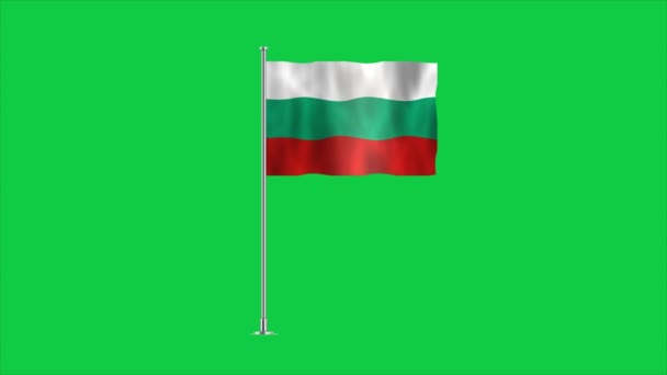 Bulgária Nagy Részletességű Lobogója Nemzeti Bulgária Zászló Európába Illusztráció — Stock videók