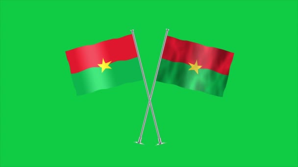 Burkina Faso Nagy Részletességű Zászlója Nemzeti Burkina Faso Zászló Afrikában — Stock videók