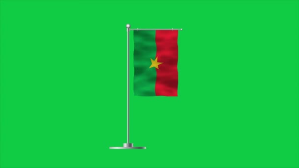 Hög Detaljerad Flagga Burkina Faso National Burkina Faso Flagga Afrika — Stockvideo