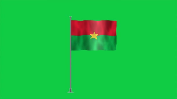 Wysoka Szczegółowa Flaga Burkina Faso Flaga Narodowa Burkina Faso Afrykę — Wideo stockowe