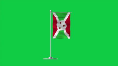 Burundi 'nin yüksek detaylı bayrağı. Ulusal Burundi bayrağı. Afrika. 3B illüstrasyon.