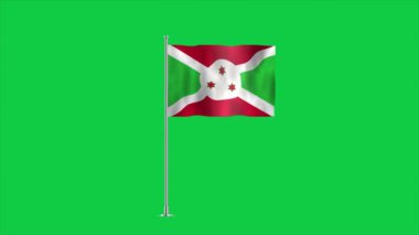 Burundi 'nin yüksek detaylı bayrağı. Ulusal Burundi bayrağı. Afrika. 3B illüstrasyon.