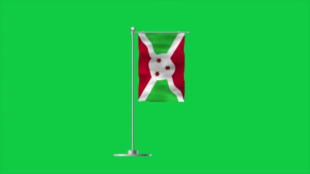 Высокий Детальный Флаг Бурунди Национальный Флаг Бурунди Африка Иллюстрация — стоковое видео
