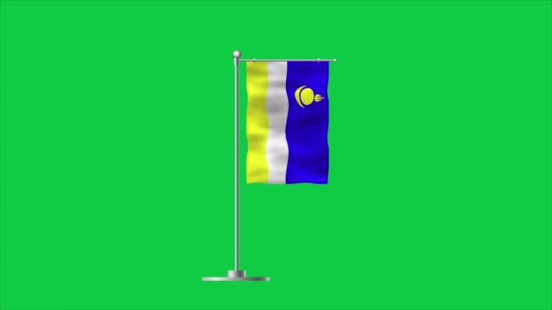 Burjatiens Flagga National Buryatia Flagga Render Bakgrund Till Green Sky — Stockvideo