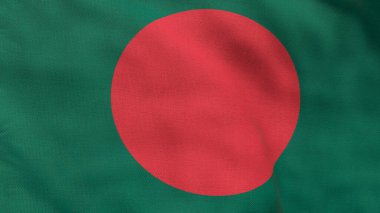 Bangladeş 'in yüksek detaylı bayrağı. Ulusal Bangladeş bayrağı. Asya. 3B illüstrasyon.