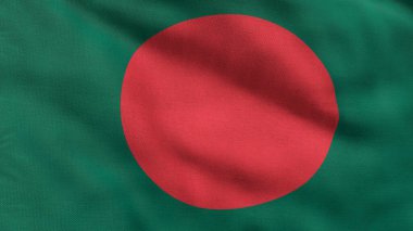 Bangladeş 'in yüksek detaylı bayrağı. Ulusal Bangladeş bayrağı. Asya. 3B illüstrasyon.
