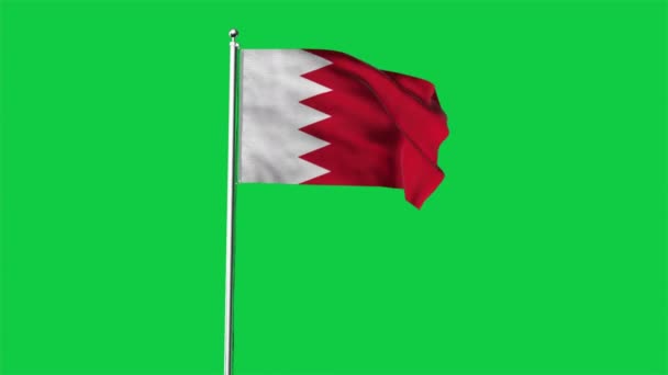 Vysoká Podrobná Vlajka Bahrajnu Národní Bahrajnská Vlajka Asie Vykreslení — Stock video