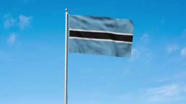 Botswana 'nın yüksek detaylı bayrağı. Ulusal Botswana bayrağı. Afrika. 3B illüstrasyon.