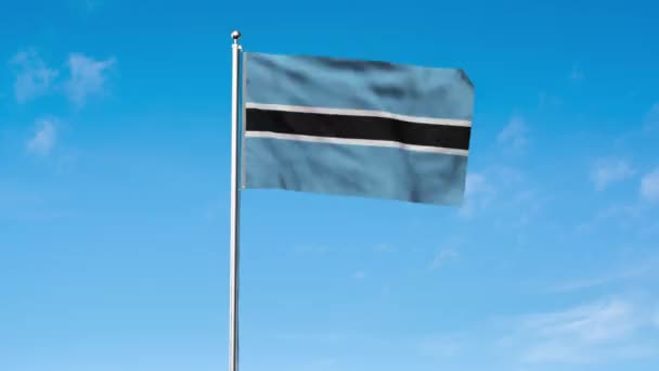 Botswanas Flagga Nationell Botswana Flagga Afrika Illustration — Stockvideo