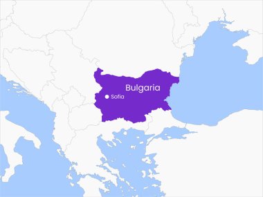 Bulgaristan 'ın yüksek detaylı haritası. Bulgaristan 'ın ana hatları. Avrupa