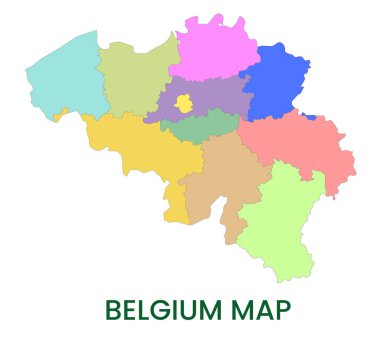 Belçika 'nın yüksek detaylı haritası. Belçika 'nın ana hatları. Avrupa