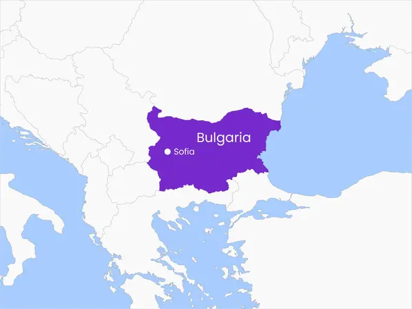 Bulgaristan 'ın yüksek detaylı haritası. Bulgaristan 'ın ana hatları. Avrupa