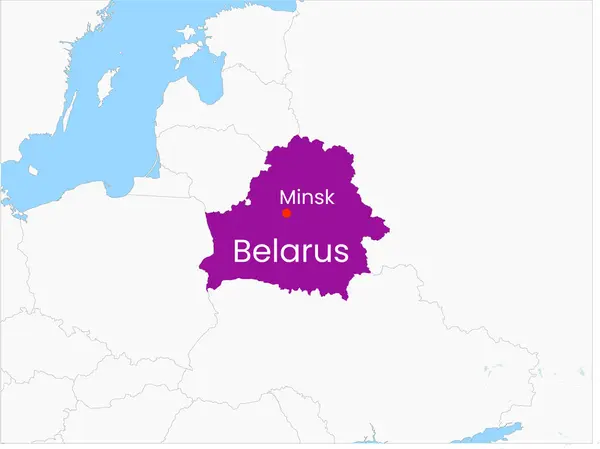 Beyaz Rusya 'nın yüksek detaylı haritası. Belarus 'un ana haritası. Avrupa