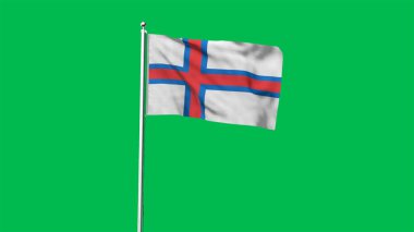 Faroe Adaları 'nın yüksek detaylı bayrağı. Ulusal Faroe Adaları bayrağı. Avrupa. 3B illüstrasyon.