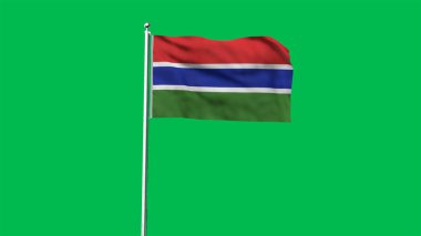 High detailed flag of Gambia. National Gambia flag. Africa. 3D illustration.