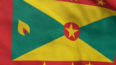 High detailed flag of Grenada. National Grenada flag. North America. 3D illustration.