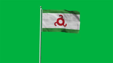 Yüksek detaylı Ingushetia bayrağı. Ulusal Ingushetia bayrağı. 3B illüstrasyon.