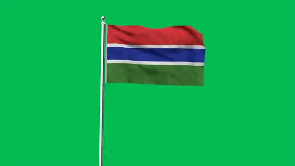 stock image High detailed flag of Gambia. National Gambia flag. Africa. 3D illustration.