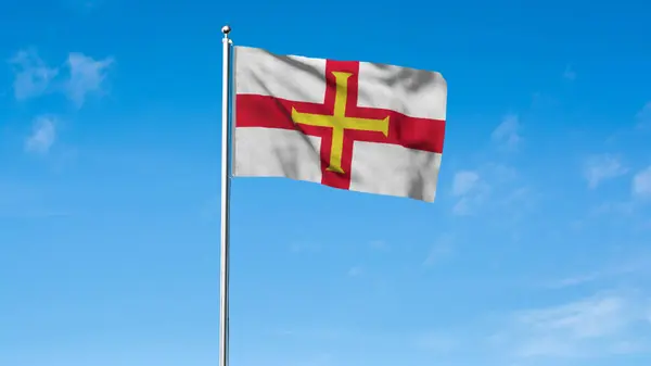 stock image High detailed flag of Guernsey. National Guernsey flag. 3D illustration.