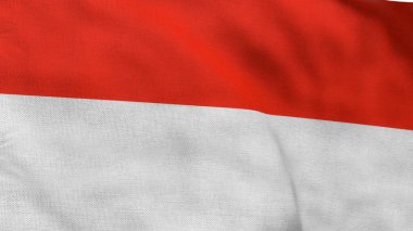 Endonezya 'nın yüksek detaylı bayrağı. Ulusal Endonezya bayrağı. Asya. 3B illüstrasyon.