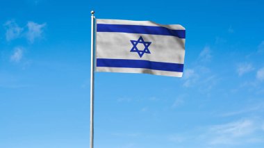 High detailed flag of Israel. National Israel flag. Asia. 3D illustration. clipart