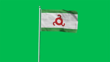 Yüksek detaylı Ingushetia bayrağı. Ulusal Ingushetia bayrağı. 3B illüstrasyon.