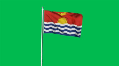 Yüksek detaylı Kiribati bayrağı. Ulusal Kiribati bayrağı. Okyanusya. 3B illüstrasyon.