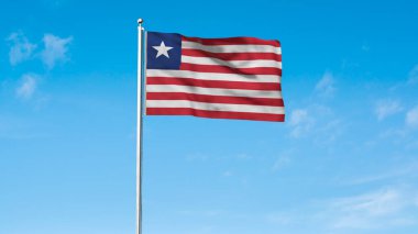 High detailed flag of Liberia. National Liberia flag. Africa. 3D illustration.