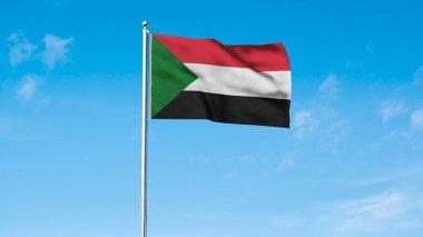 High detailed flag of Sudan. National Sudan flag. Africa. 3D illustration.