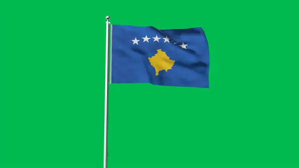 Kosova 'nın yüksek ayrıntılı bayrağı. Ulusal Kosova bayrağı. Avrupa. 3B illüstrasyon.
