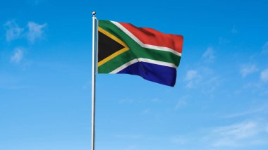 Güney Afrika 'nın yüksek detaylı bayrağı. Ulusal Güney Afrika bayrağı. Afrika. 3B illüstrasyon.