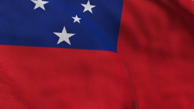 Yüksek detaylı Samoa bayrağı. Ulusal Samoa bayrağı. Okyanusya. 3B illüstrasyon.