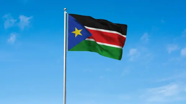 stock image High detailed flag of South Sudan. National South Sudan flag. Africa. 3D illustration.