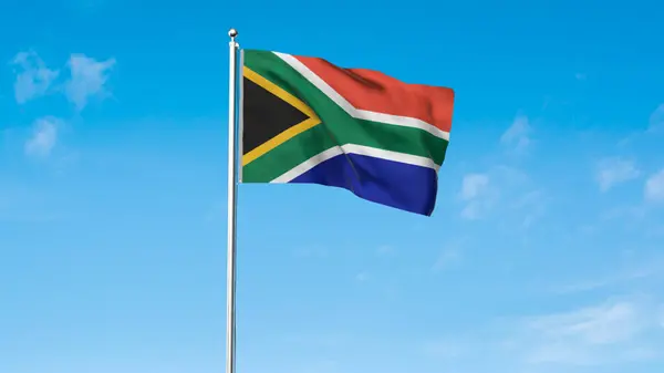 Güney Afrika 'nın yüksek detaylı bayrağı. Ulusal Güney Afrika bayrağı. Afrika. 3B illüstrasyon.