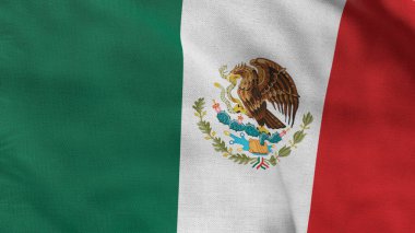 High detailed flag of Mexico. National Mexico flag. Europe. 3D illustration.