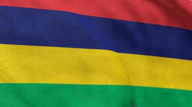 High detailed flag of Mauritius. National Mauritius flag. Africa. 3D illustration.