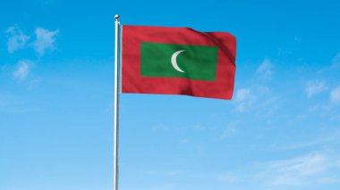 High detailed flag of Maldives. National Maldives flag. Asia. 3D illustration.