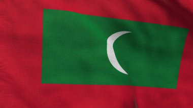 High detailed flag of Maldives. National Maldives flag. Asia. 3D illustration.