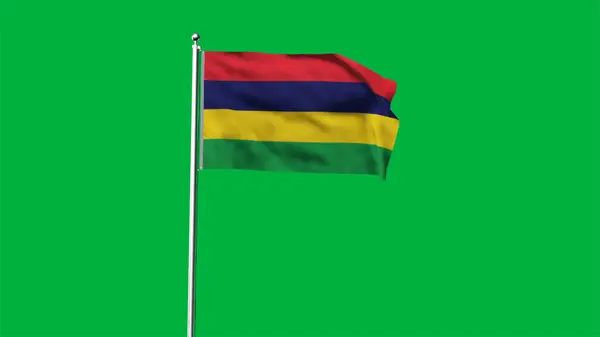 stock image High detailed flag of Mauritius. National Mauritius flag. Africa. 3D illustration.