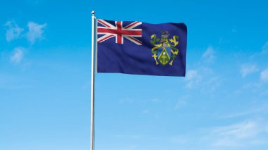High detailed flag of Pitcairn Islands. National Pitcairn Islands flag. 3D Render. clipart